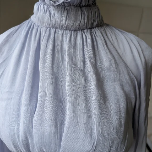 Zimmermann Lavender High-Neck Long-Sleeve Mini Dress - Picture 4 of 6